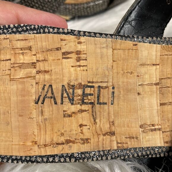 VANELi | Black Kallita Leather Sandal Slide On, Size 8N, Black Sparkly - Picture 5 of 7